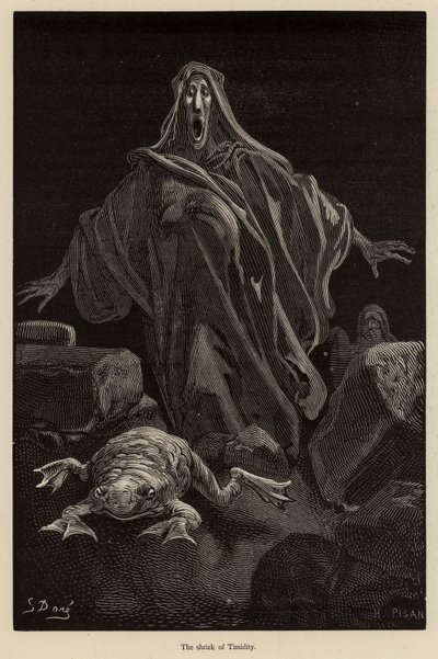 De schreeuw van de Schuchterheid door Gustave after Dore